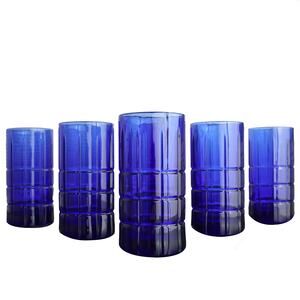 Vintage 90s Cobalt Blue Anchor Hocking Drinking Glasses Set